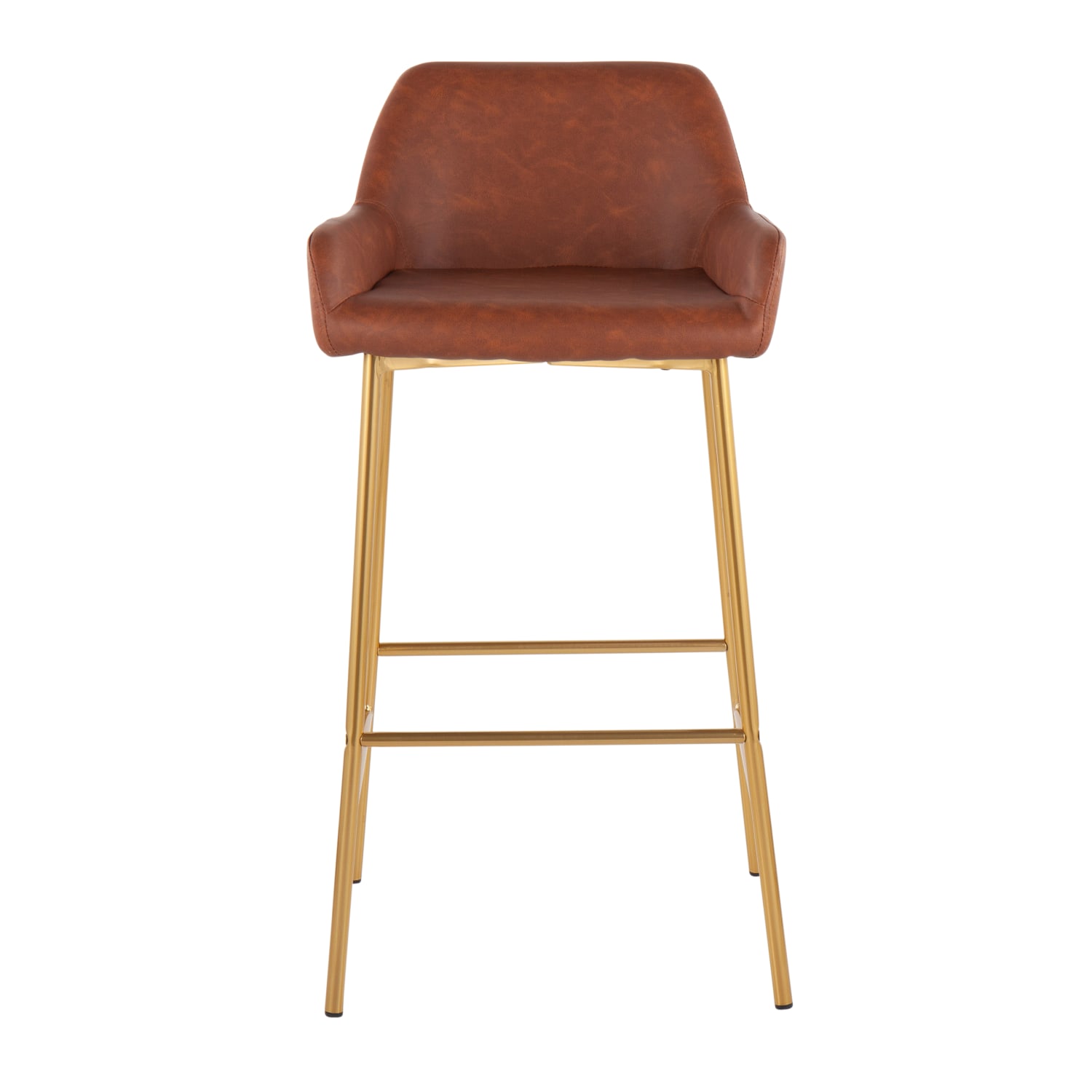 LumiSource Daniella Counter Stools, Camel/Gold, Set Of 2 Stools - Image 5