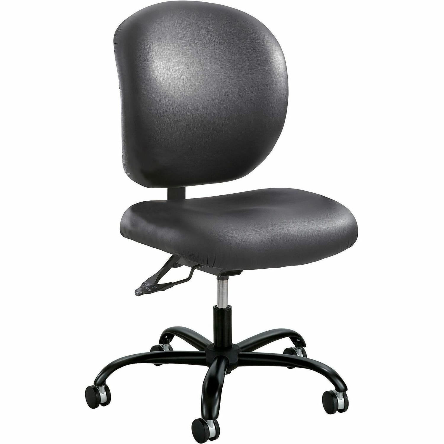 Safco Alday 247 Task Chair Faux Leather Black PopularChairscom
