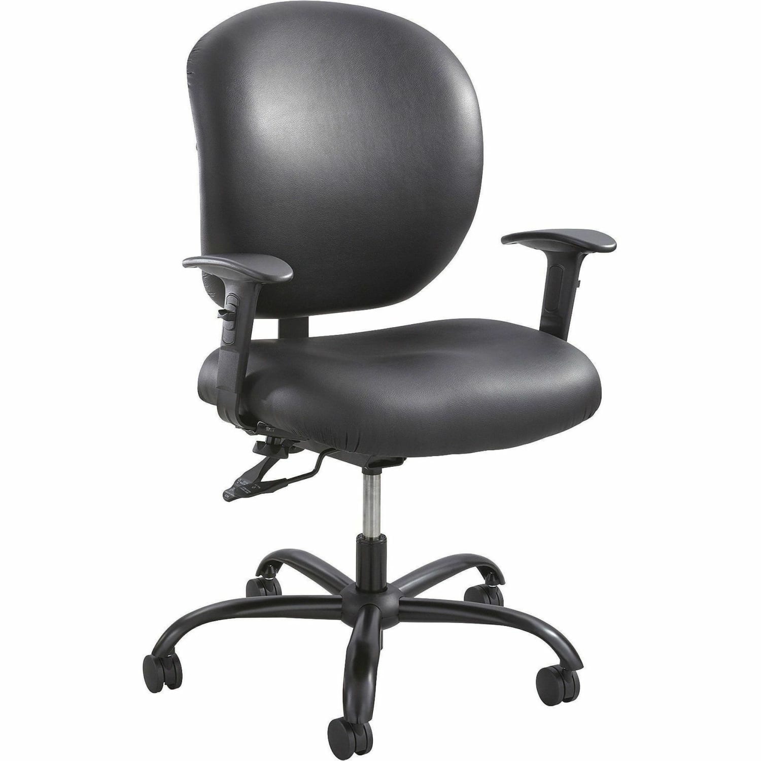 Safco Alday 247 Task Chair Faux Leather Black PopularChairscom