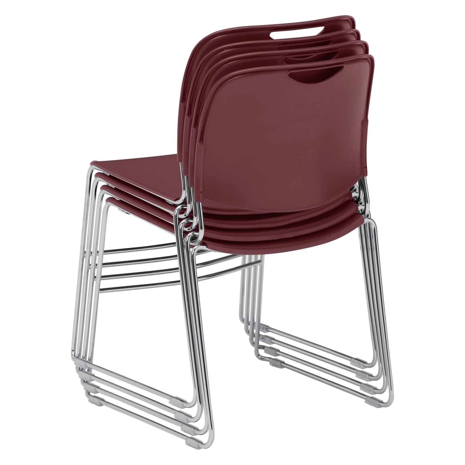 National Public Seating 8500 UltraCompact Plastic Stack Chairs WineChrome Set Of 4 Chairs PopularChairscom National Public Seating 8500 Ultra Compact Plastic Stack Chairs WineChrome Set Of 4 Chairs PopularChairscom