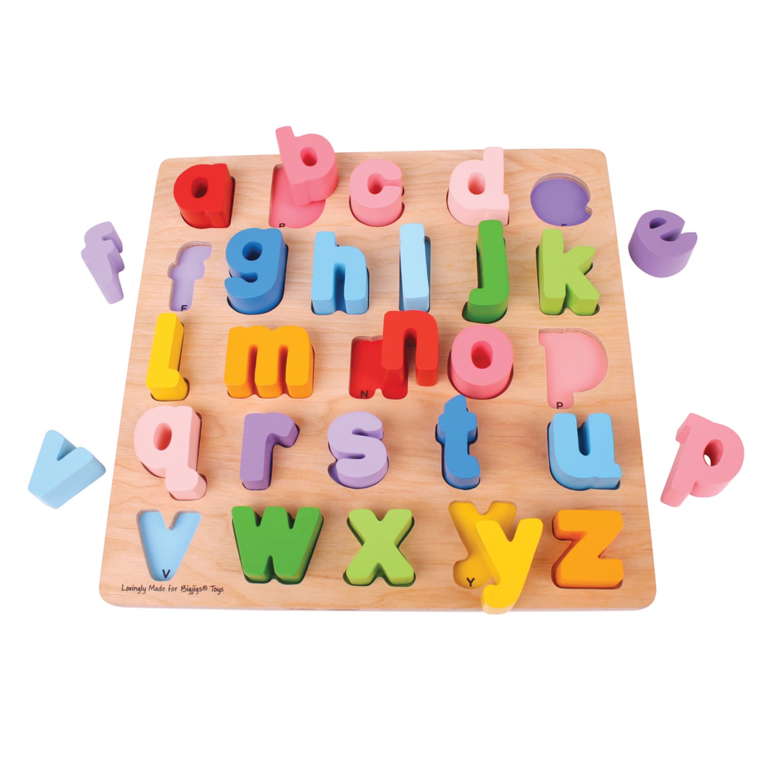 Bigjigs Toys Ltd. Chunky Alphabet Puzzle, 1-1/2inH x 11inW x 11inD, Lowercase, Grade Pre-K To 1