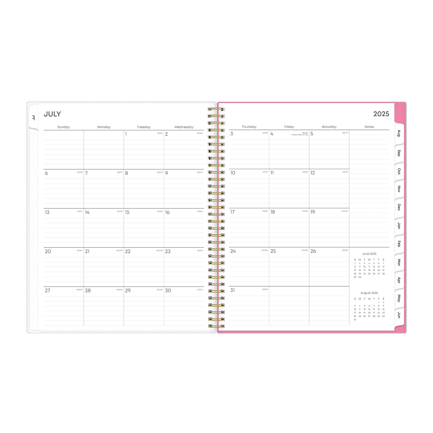 2025-2026 Blue Sky Roosevelt Pink Frost Weekly/Monthly Academic Planning Calendar, 8-1/2in x 11in, July 2025 to June 2026, 128691-A - Image 4