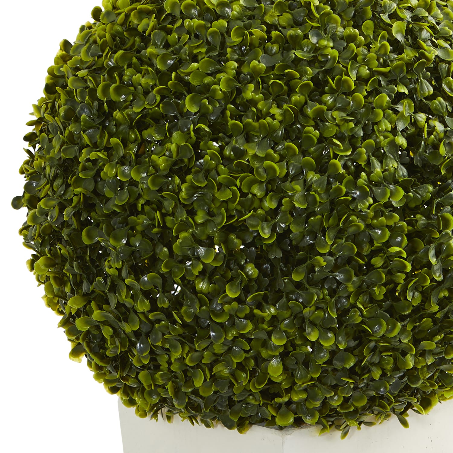 Nearly Natural Boxwood Topiary Ball 28inH Artificial Indoor/Outdoor Plant With Tower Planter, 28inH x 15inW x 15inW, Green/White - Image 3