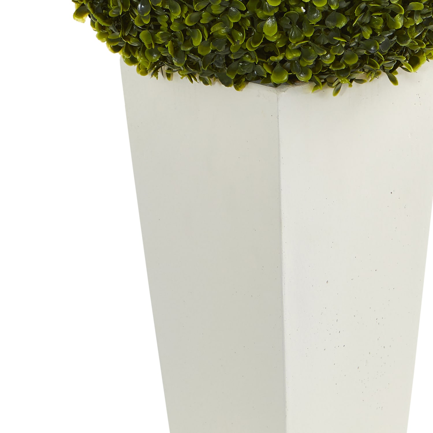 Nearly Natural Boxwood Topiary Ball 28inH Artificial Indoor/Outdoor Plant With Tower Planter, 28inH x 15inW x 15inW, Green/White - Image 4