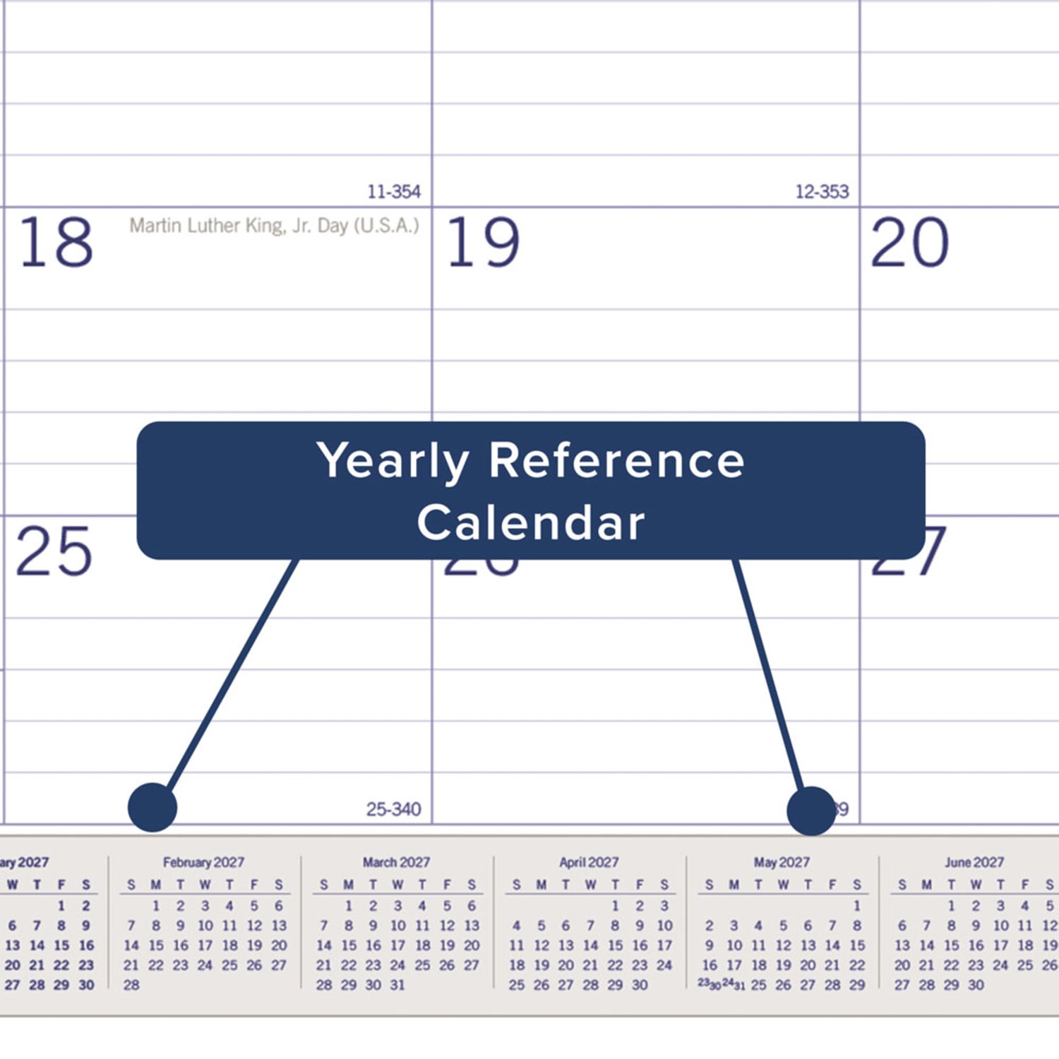 2027 Blueline DuraGlobe Monthly Desk Pad Calendar, 22in x 17in, Blue/White, January To December, C177227, Total Qty 1 - Image 6