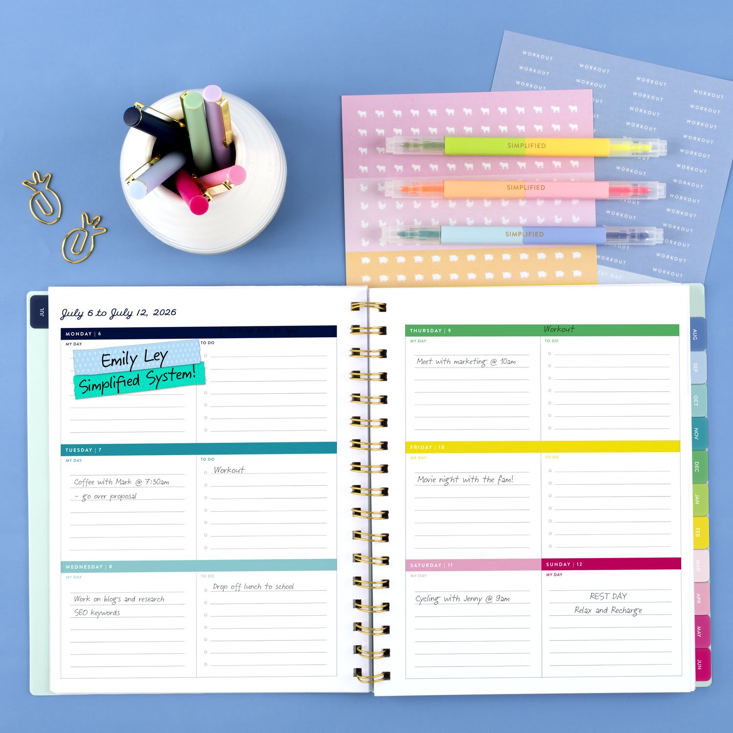 Simplified by Emily Ley for AT-A-GLANCE Academic 2026-2027 Weekly Monthly Planner, Seaglass, Medium, 7in x 8 3/4in - Image 3