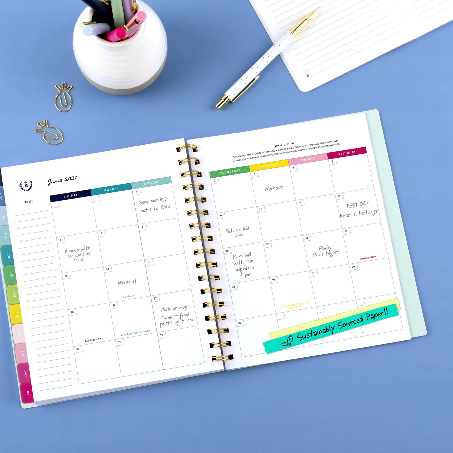 Simplified by Emily Ley for AT-A-GLANCE Academic 2026-2027 Weekly Monthly Planner, Seaglass, Medium, 7in x 8 3/4in - Image 4