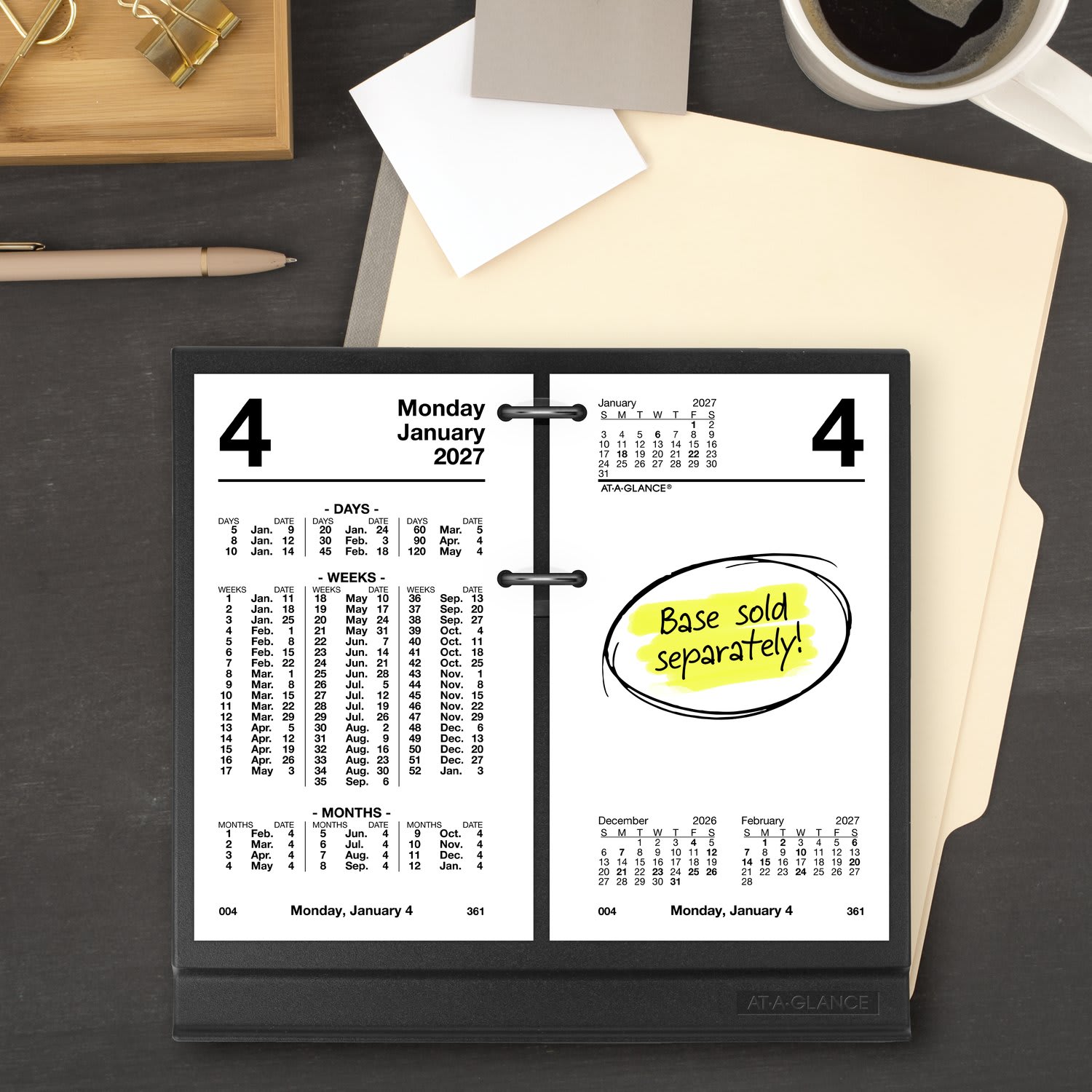 AT-A-GLANCE 2027 Financial Daily Desk Calendar Refill, Standard, 3 1/2in x 6in - Image 3