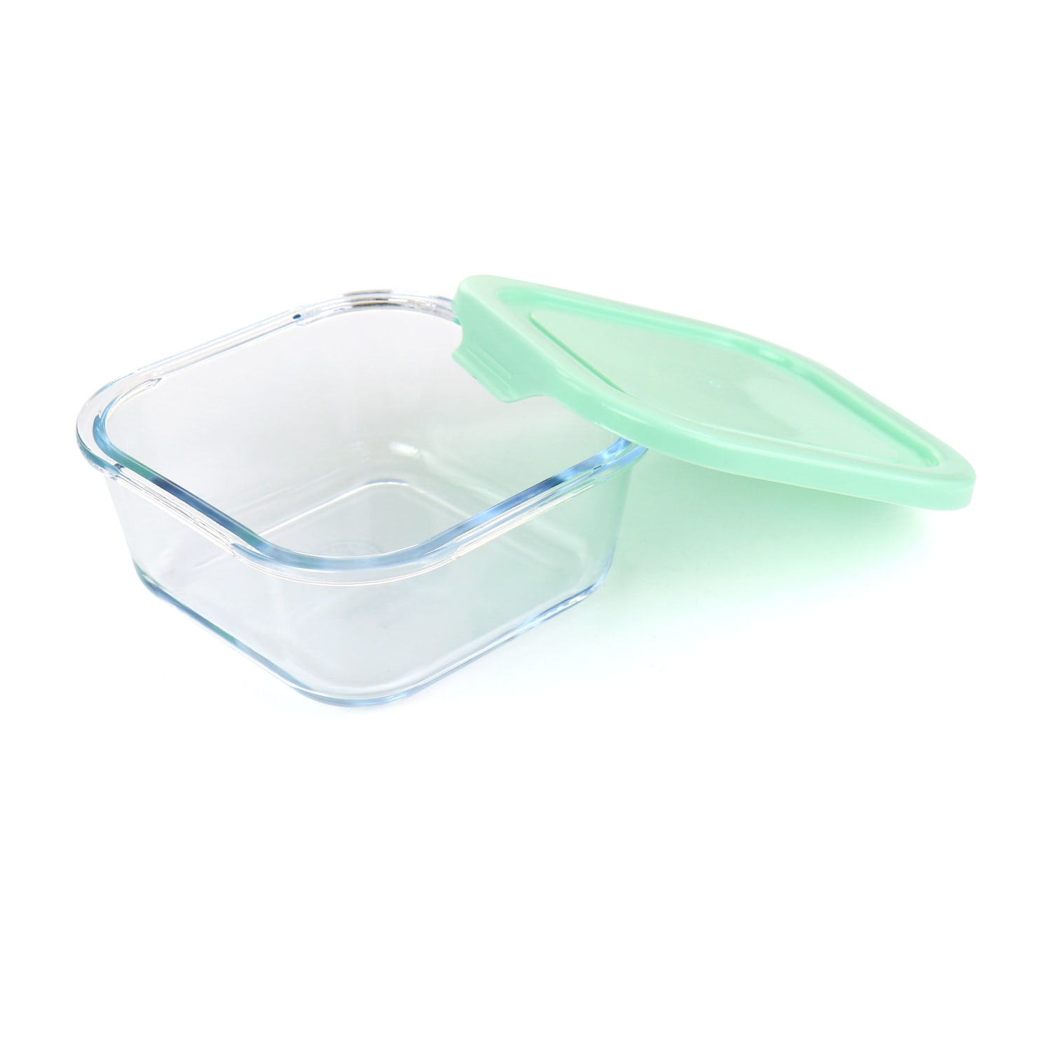 Martha Stewart Glass Container With Lid, 2-1/2inH x 6-1/4inW x 6-3/4inD, Mint - Image 3