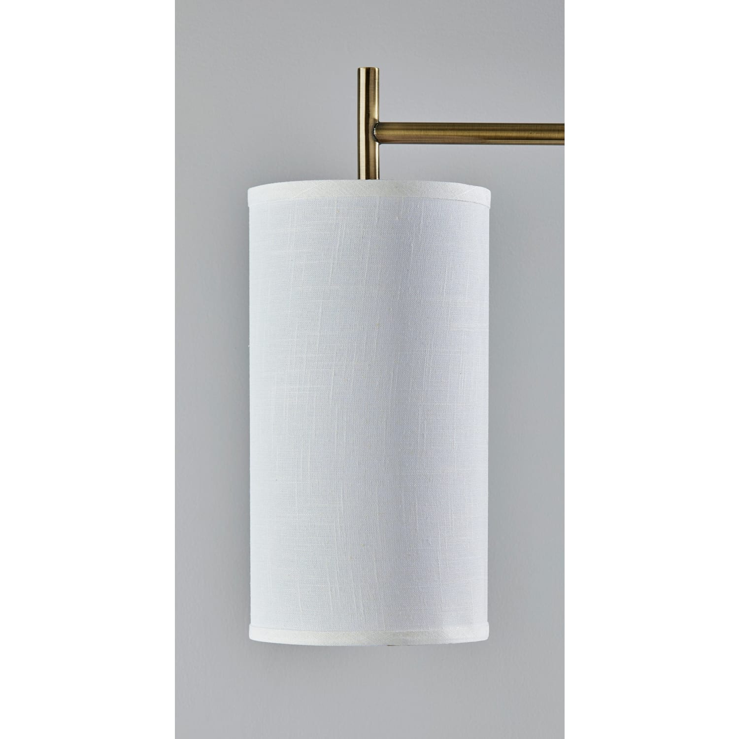 Adesso Simplee Zion Floor Lamp, 65inH, White Textured Fabric Shade/Antique Brass Base - Image 5