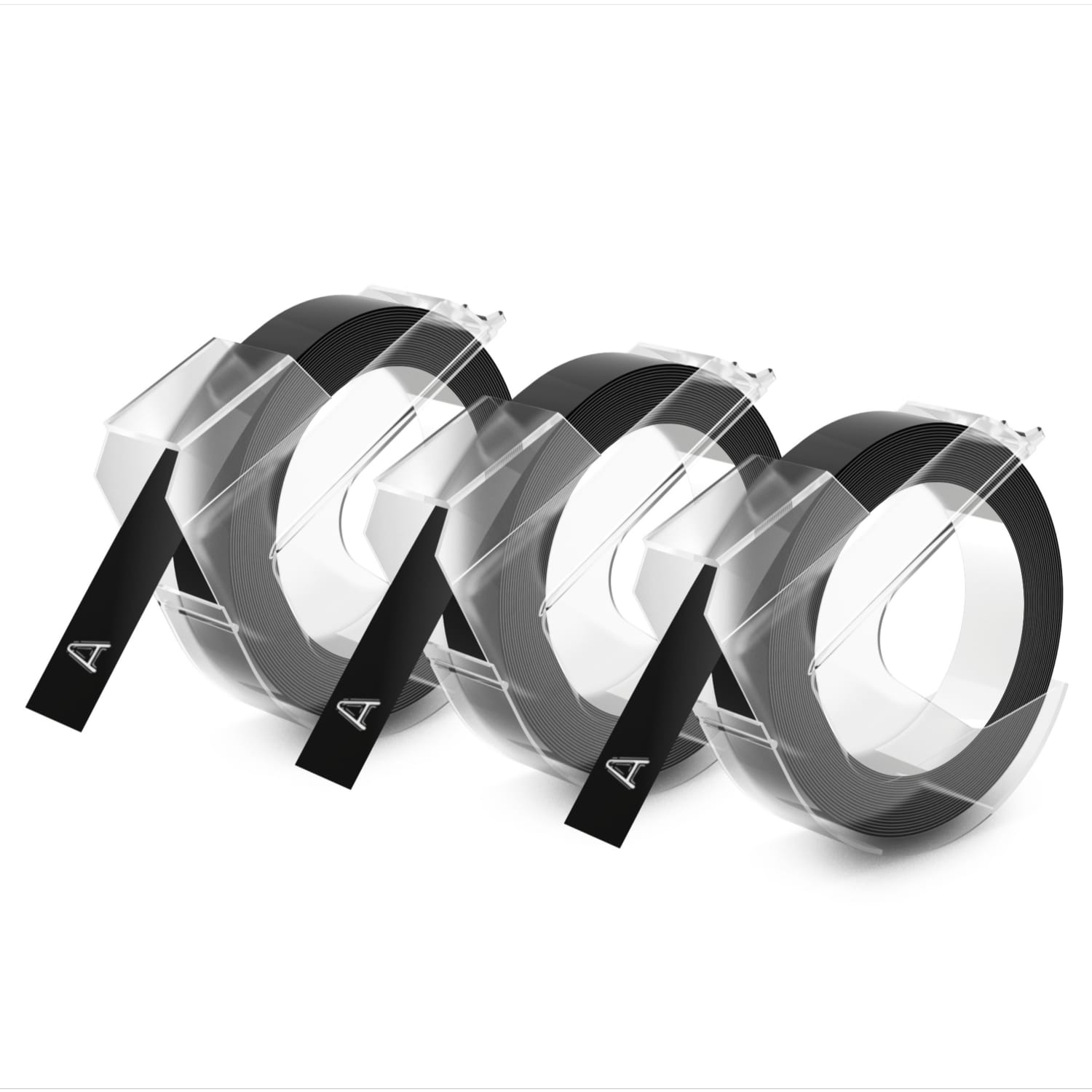 DYMO 3D Embossing Labels, 3/8in x 9 4/5in, Glossy Black, Pack Of 3 Rolls - Image 3