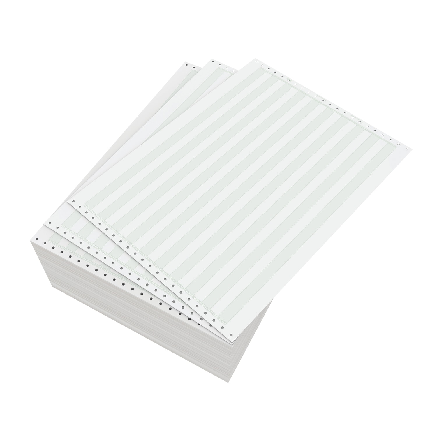 Domtar Continuous Form Paper, Unperforated, 14 7/8in x 11in, 18 Lb, 1/2in Green Bar, Carton Of 3,000 Forms - Image 3