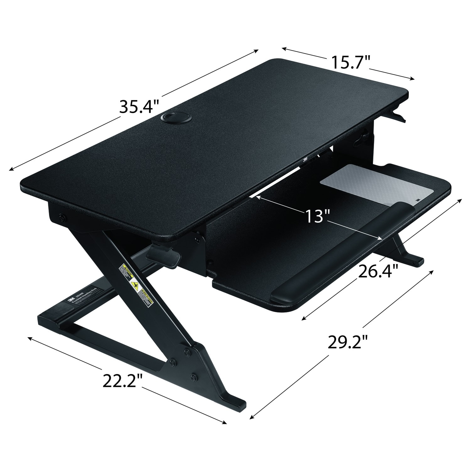 3M Precision Standing Desk, Black - Image 4