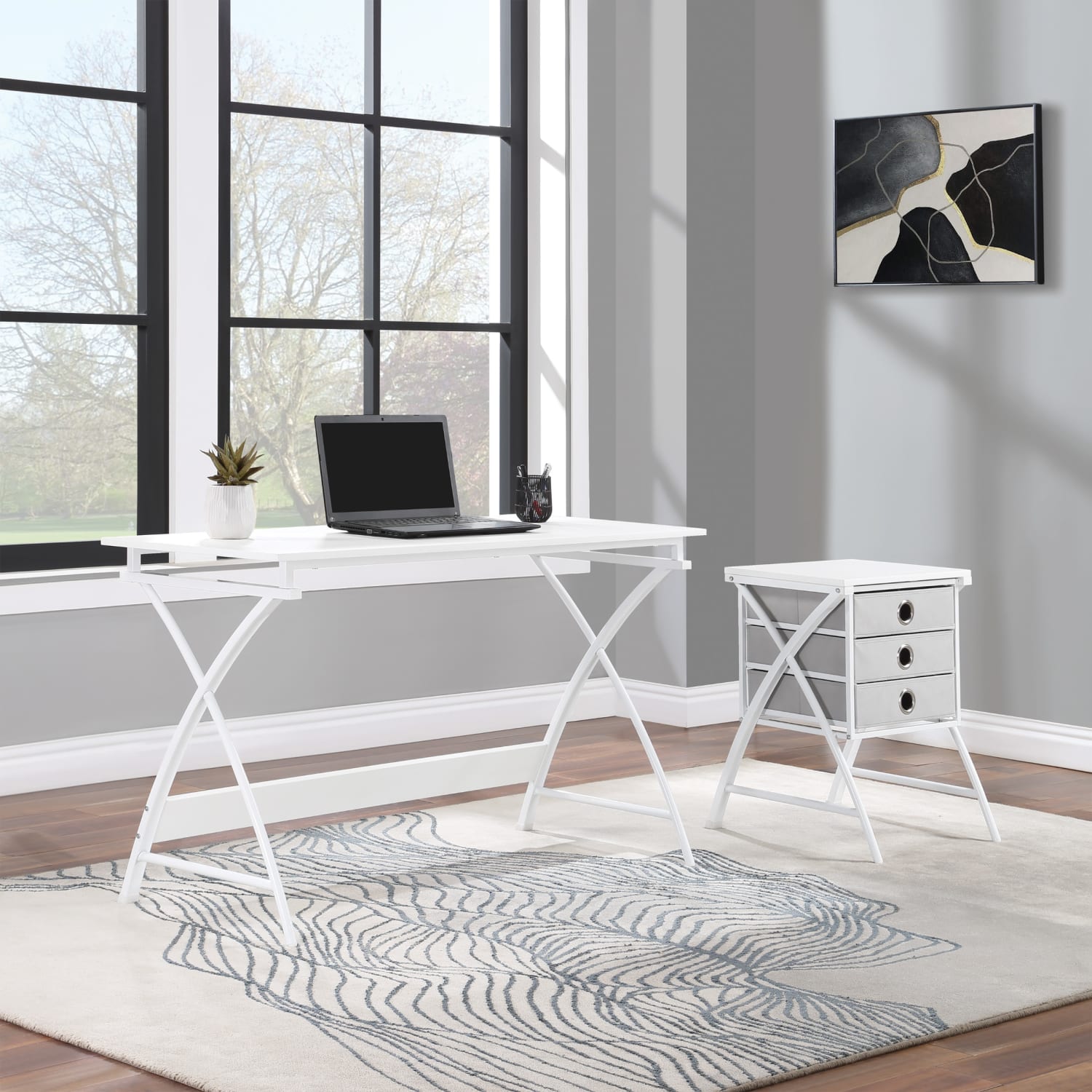 Office Star Olympic 48inW Computer Desk, White - Image 4