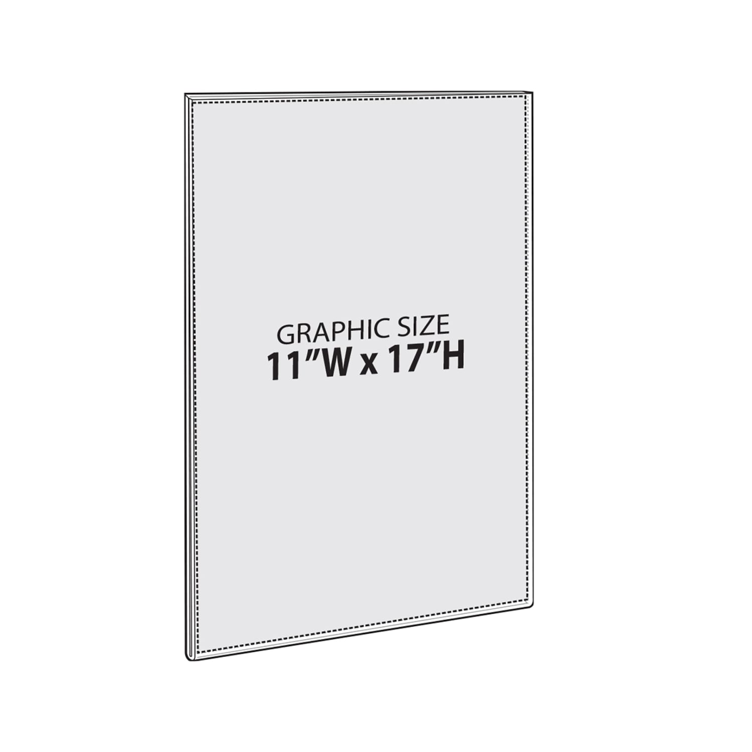 Azar Displays Adhesive Acrylic Vertical U-Frame Sign Holders, 17inH x 11inW x 1/4inD, Clear, Pack Of 2 Sign Holders - Image 3
