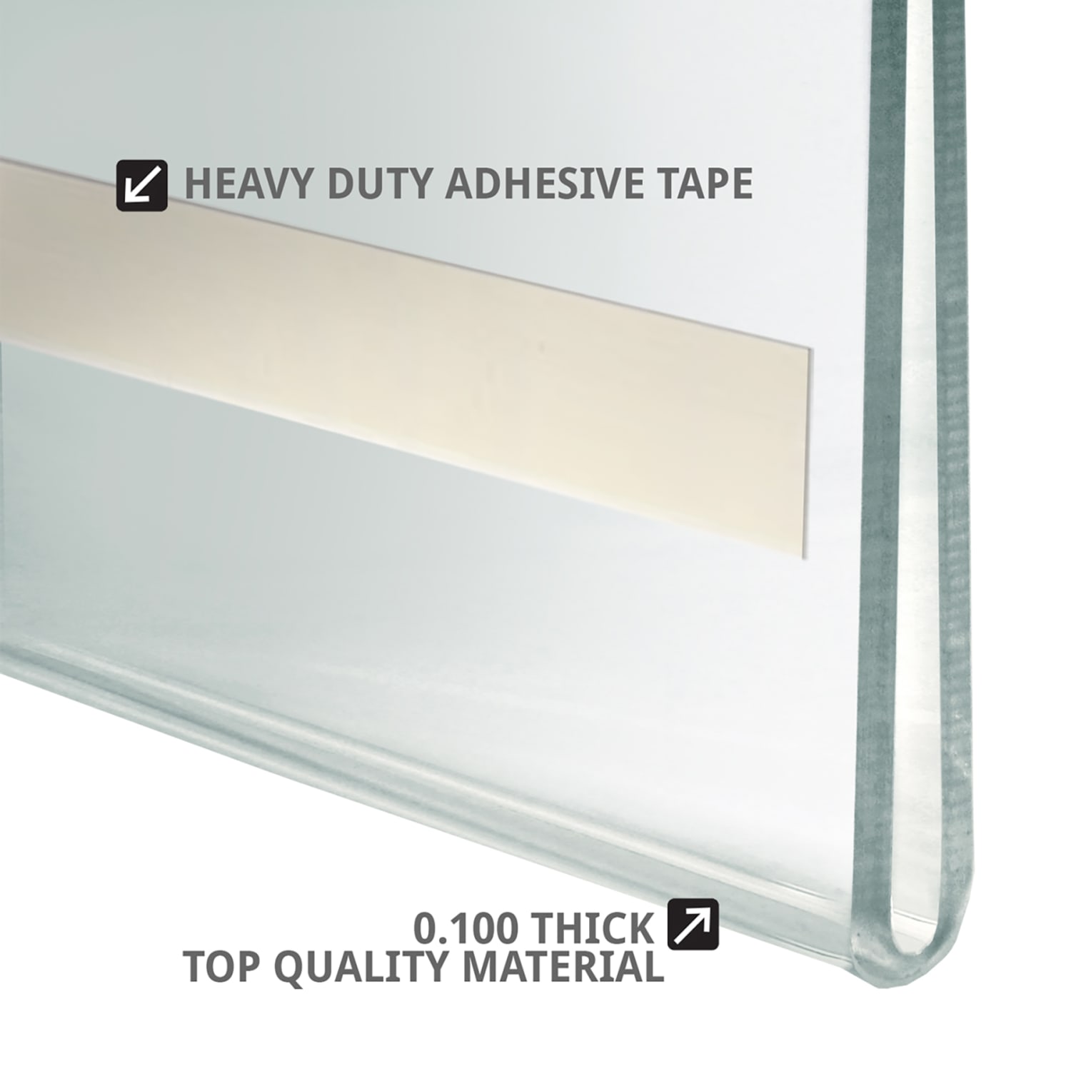 Azar Displays Adhesive Acrylic Vertical U-Frame Sign Holders, 17inH x 11inW x 1/4inD, Clear, Pack Of 2 Sign Holders - Image 5