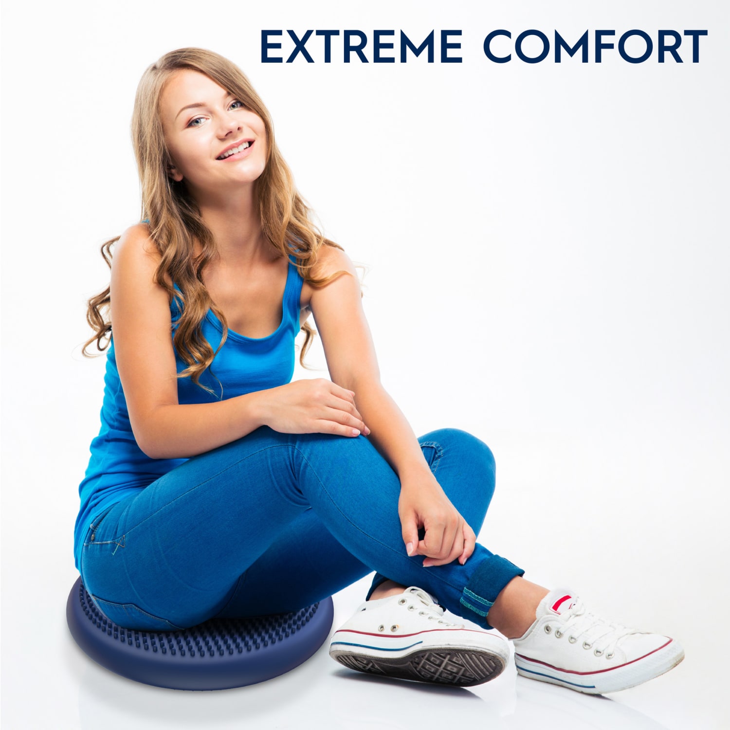 Bouncyband Big Wiggle Seat Sensory Cushion 13in Blue PopularChairscom