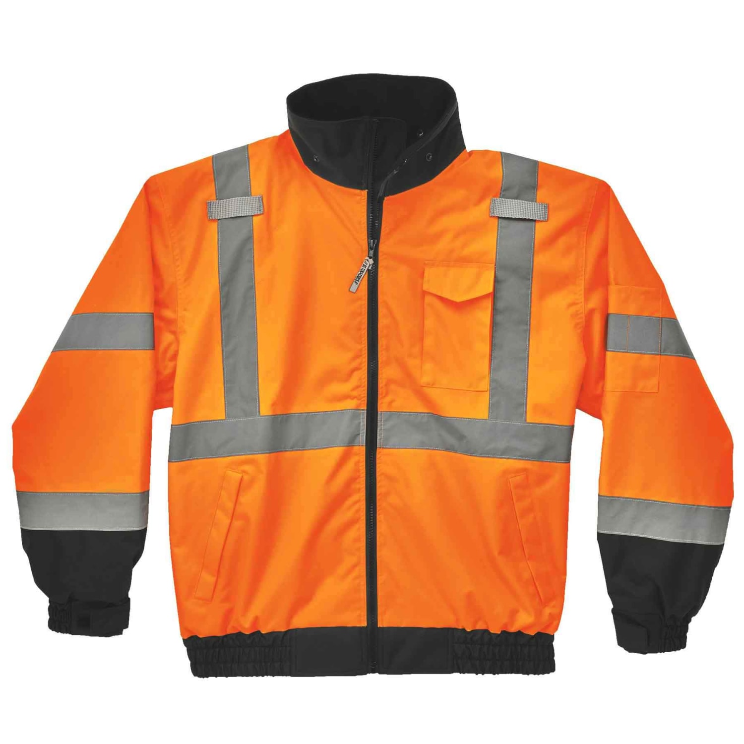 Ergodyne GloWear 8379 Type R Class 3 High-Visibility Fleece-Lined Thermal Bomber Jacket, Large, Orange - Image 3