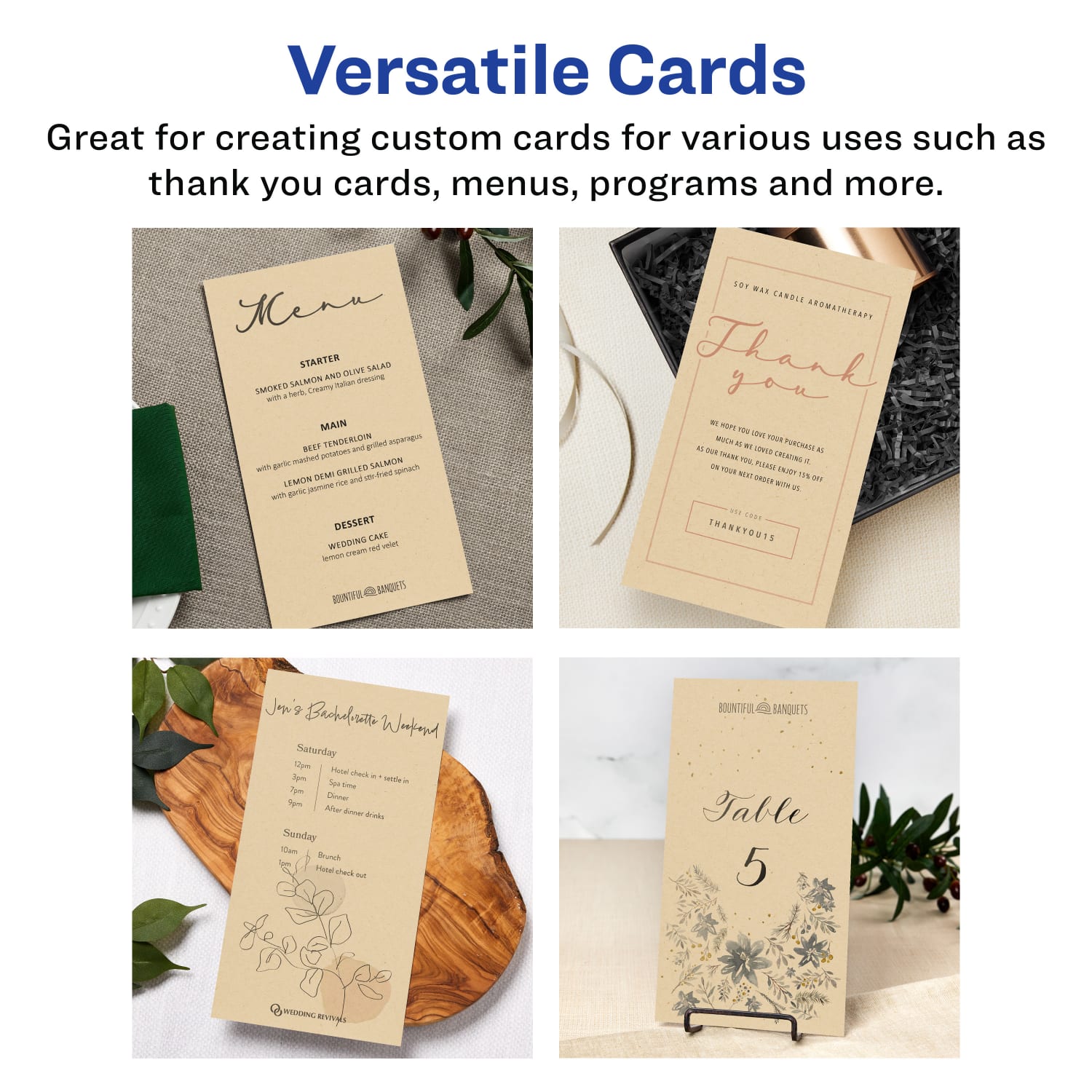 Avery Printable Postcards, 95280-KMC25, Rectangle, 6in x 11in, Kraft Brown, Pack Of 25 - Image 4