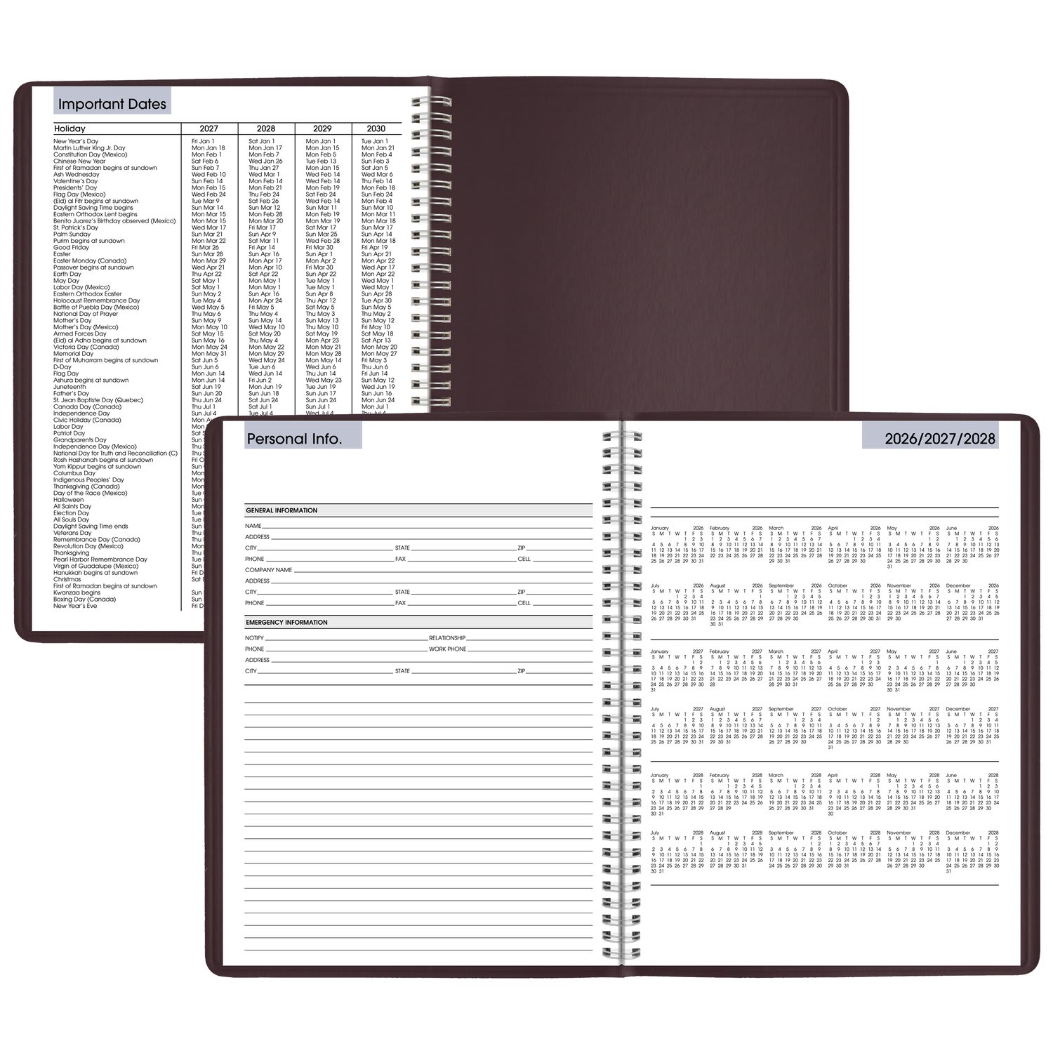 AT-A-GLANCE DayMinder 2027 Weekly Appointment Book Planner, Burgundy, Large, 8in x 11in - Image 6
