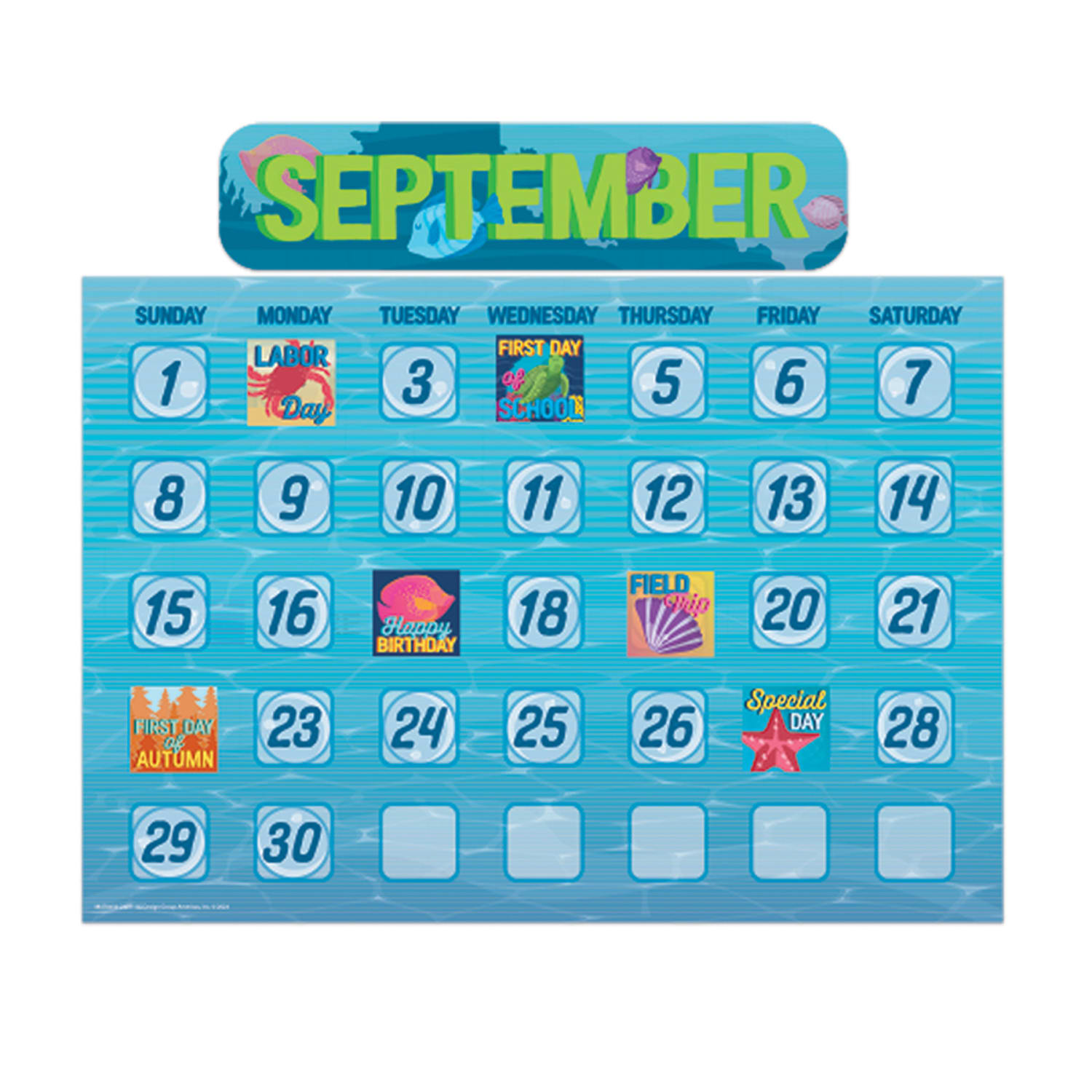 Eureka Seas The Day Calendar Bulletin Board Set, Multicolor - Image 4