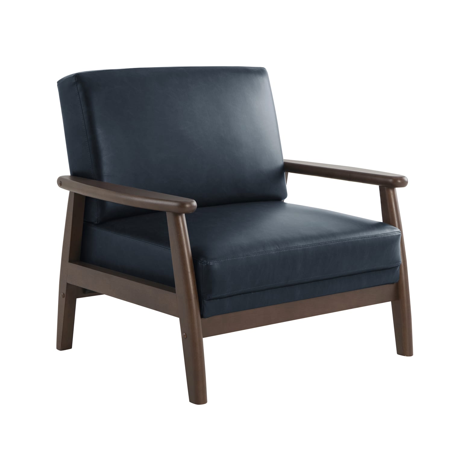 Lifestyle Solutions Anaheim Faux Leather Accent Guest Chair, Navy - Image 4