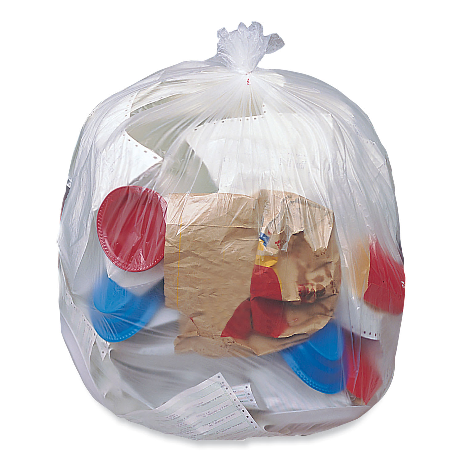 Pitt Plastics Eco Strong Plus Can Liners, 40 gal, 14 mic, 40in x 46in, Natural, Perforated Roll, 250/Carton - Image 4
