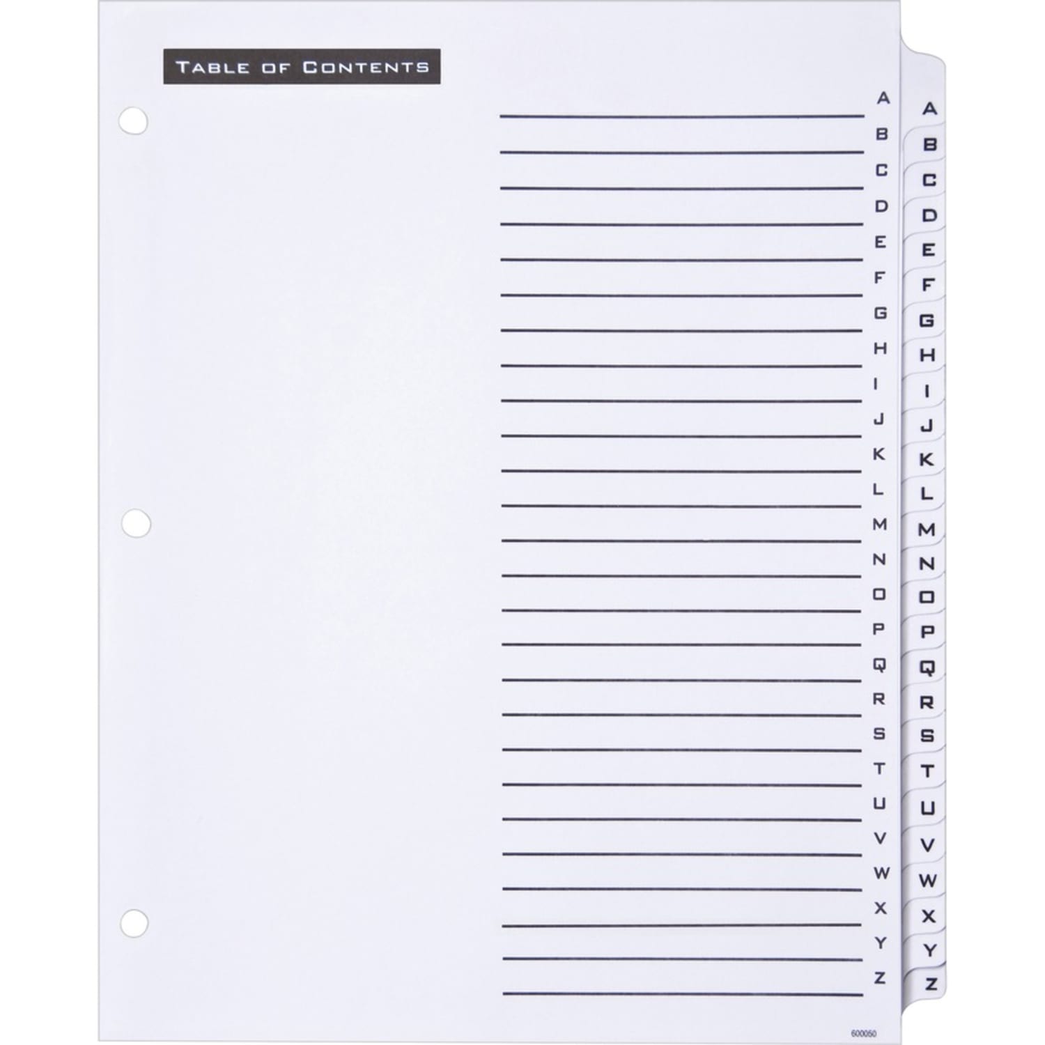 Avery Office Essentials Table N Tabs Dividers, 8-1/2in x 11in, White, Pack Of 26 Dividers - Image 4