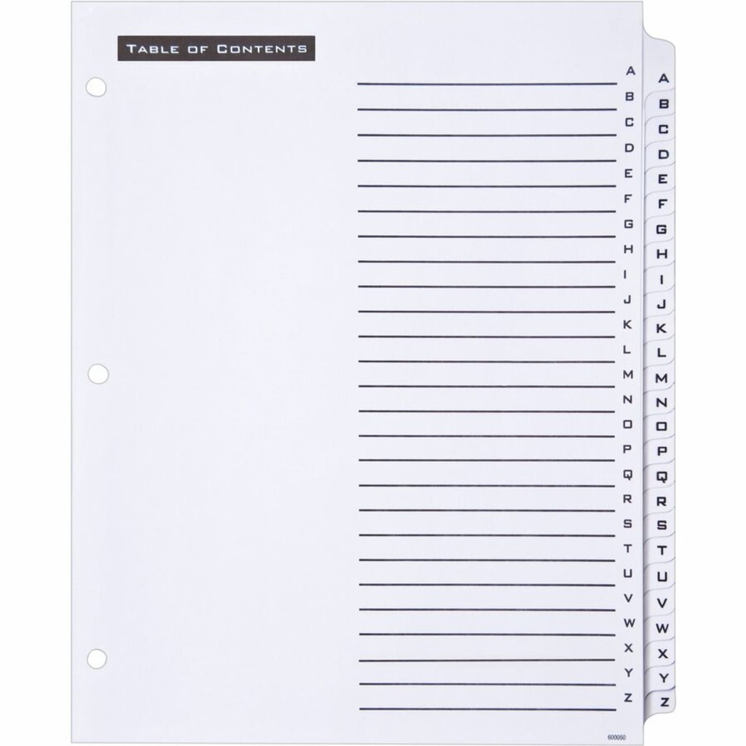 Avery Office Essentials Table N Tabs Dividers, 8-1/2in x 11in, White, Pack Of 26 Dividers - Image 5