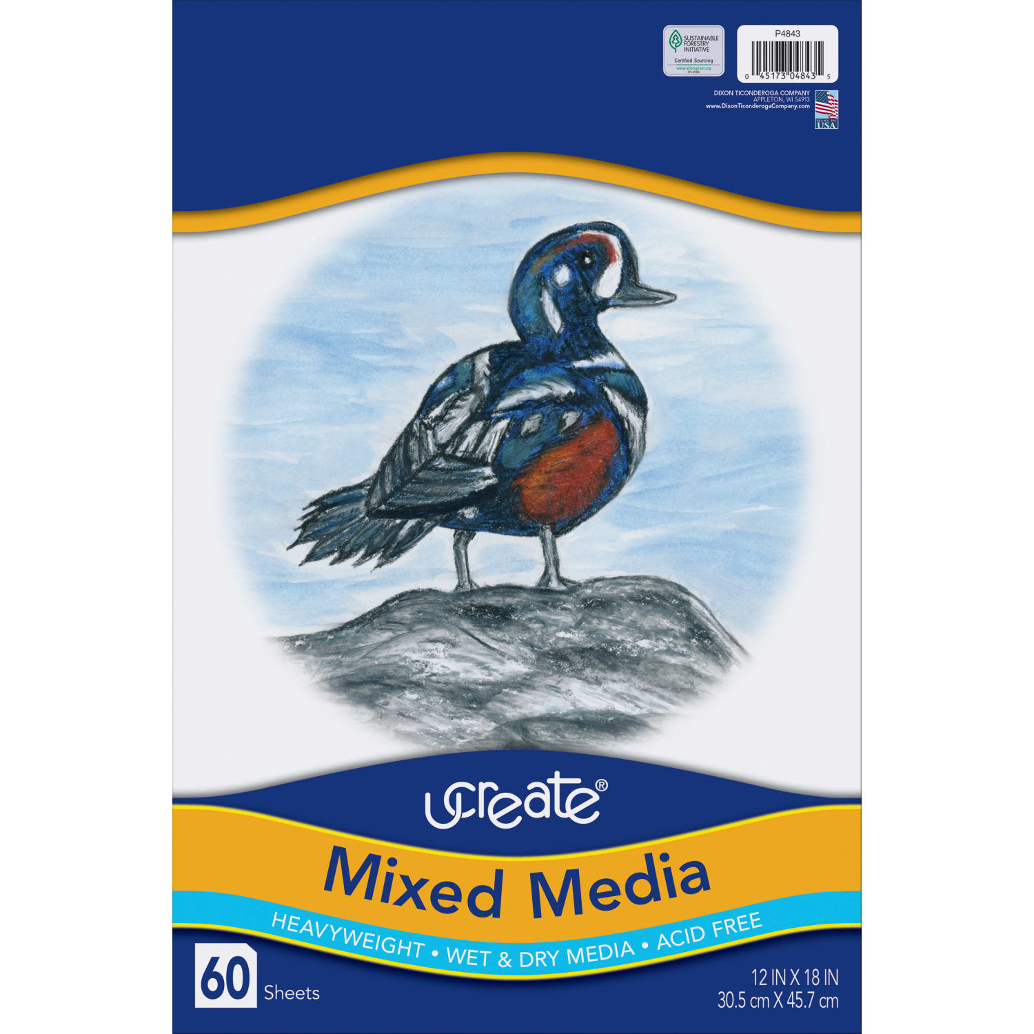 Pacon UCreate Mixed Media Art Paper, Heavyweight, 12in x 18in, 60 Sheets Per Pack, Set Of 2 Packs - Image 3