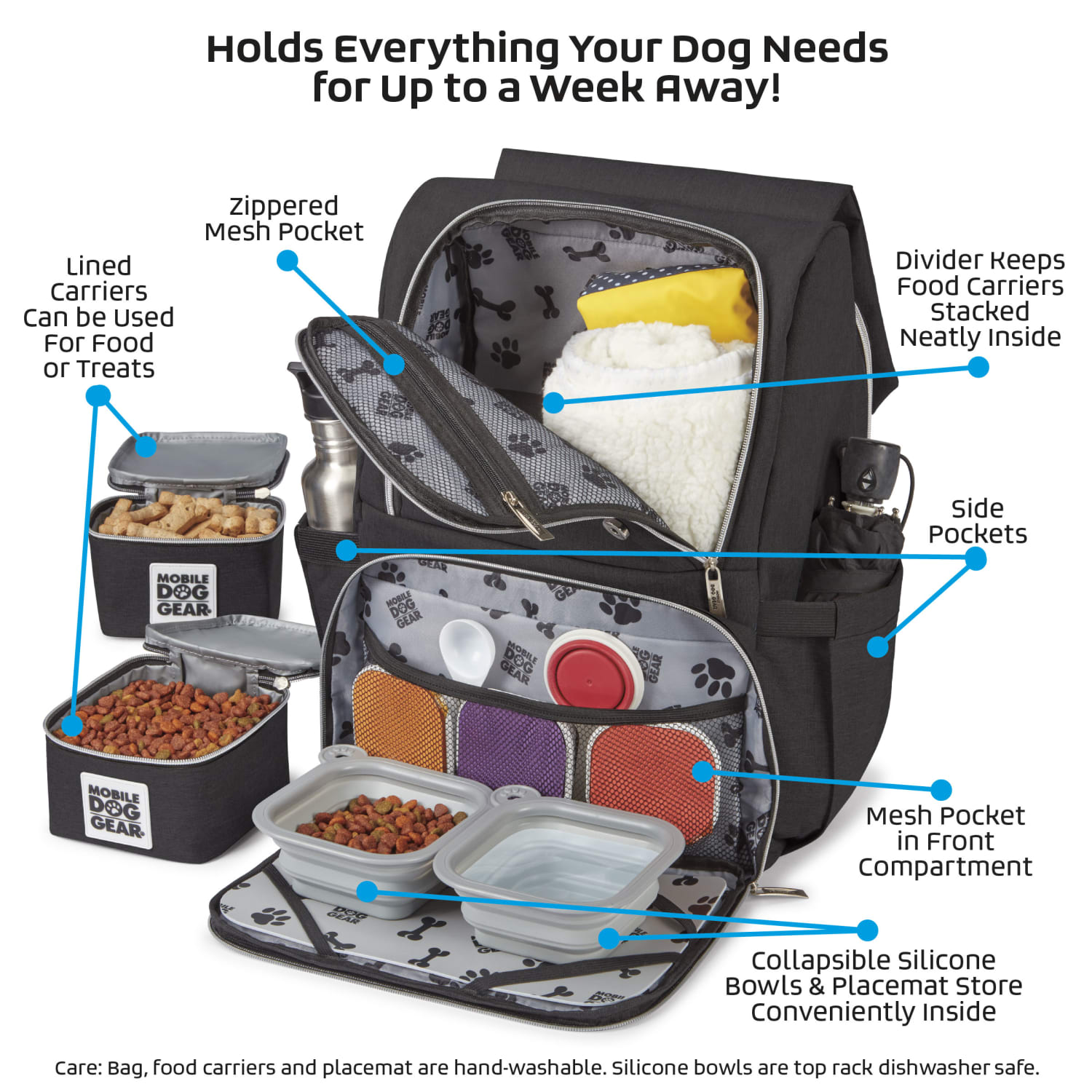 Mobile Dog Gear Ultimate Week Away Backpack, Black - Image 6