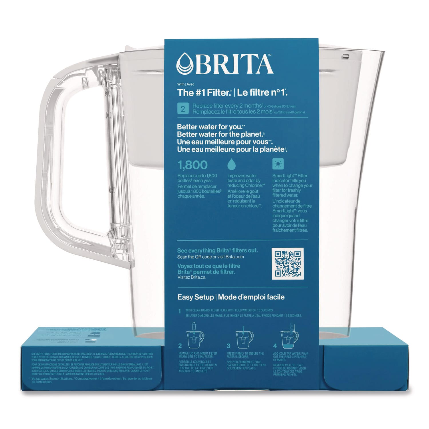 Brita Small 6-Cup Water Filter Pitcher with 1 Standard Filter, Denali, White, 2/Carton - Image 6