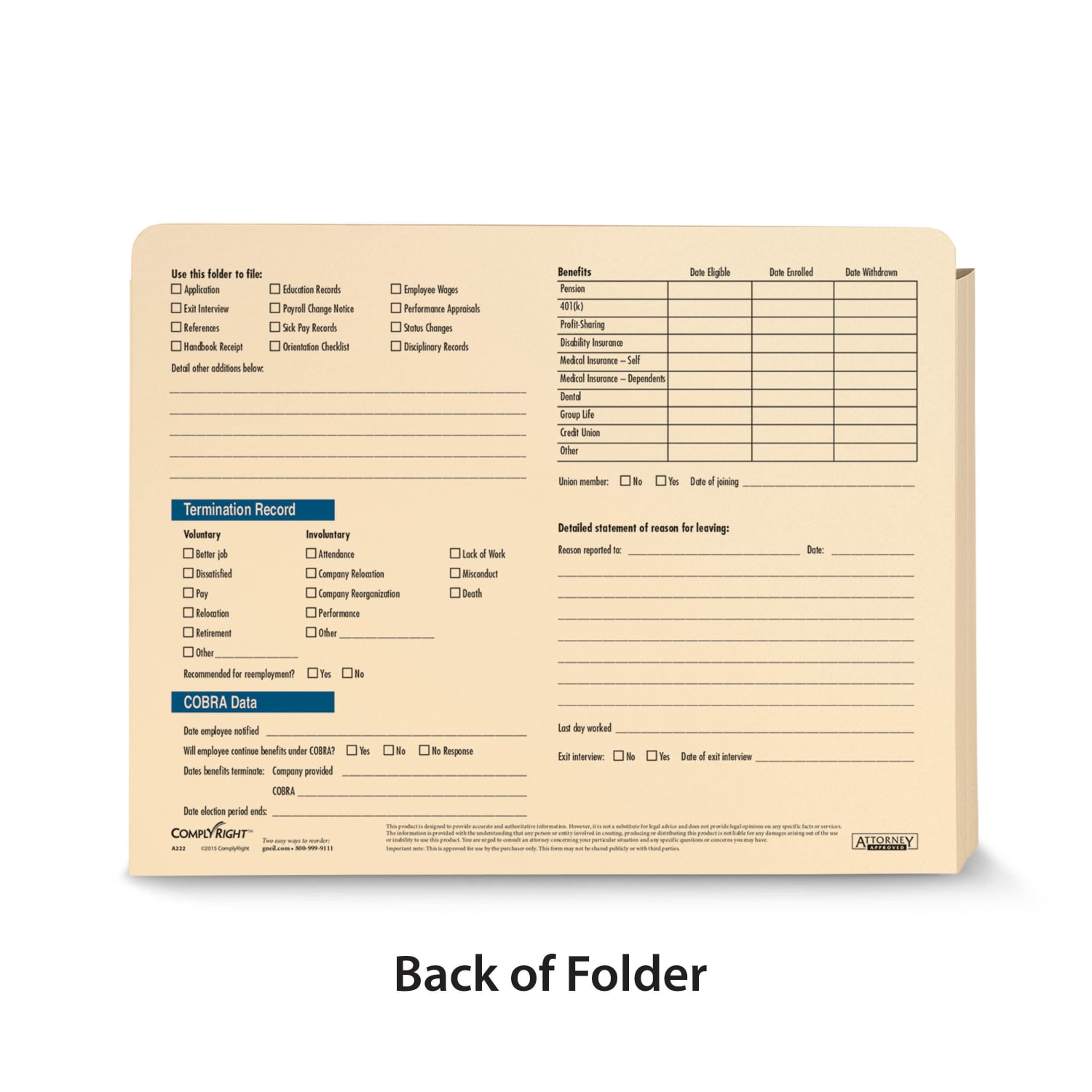 ComplyRight Expandable Confidential Personnel Files, 12in x 9 1/2in x 1 1/2in, Pack Of 25 - Image 3