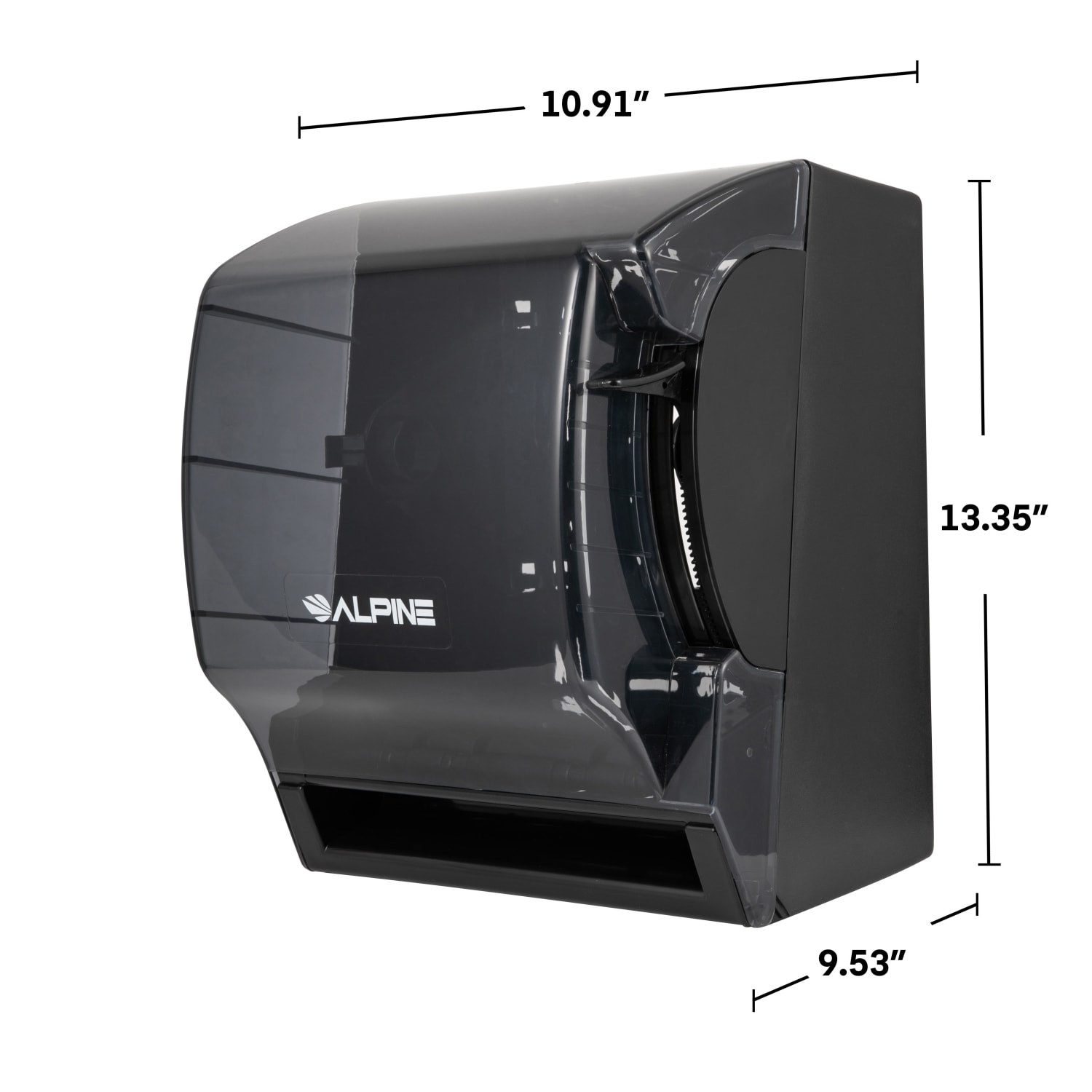 Alpine Economy Paper Towel Roll Dispenser, 13-3/8inH x 9-9/16inW x 10-15/16inD, Black - Image 5