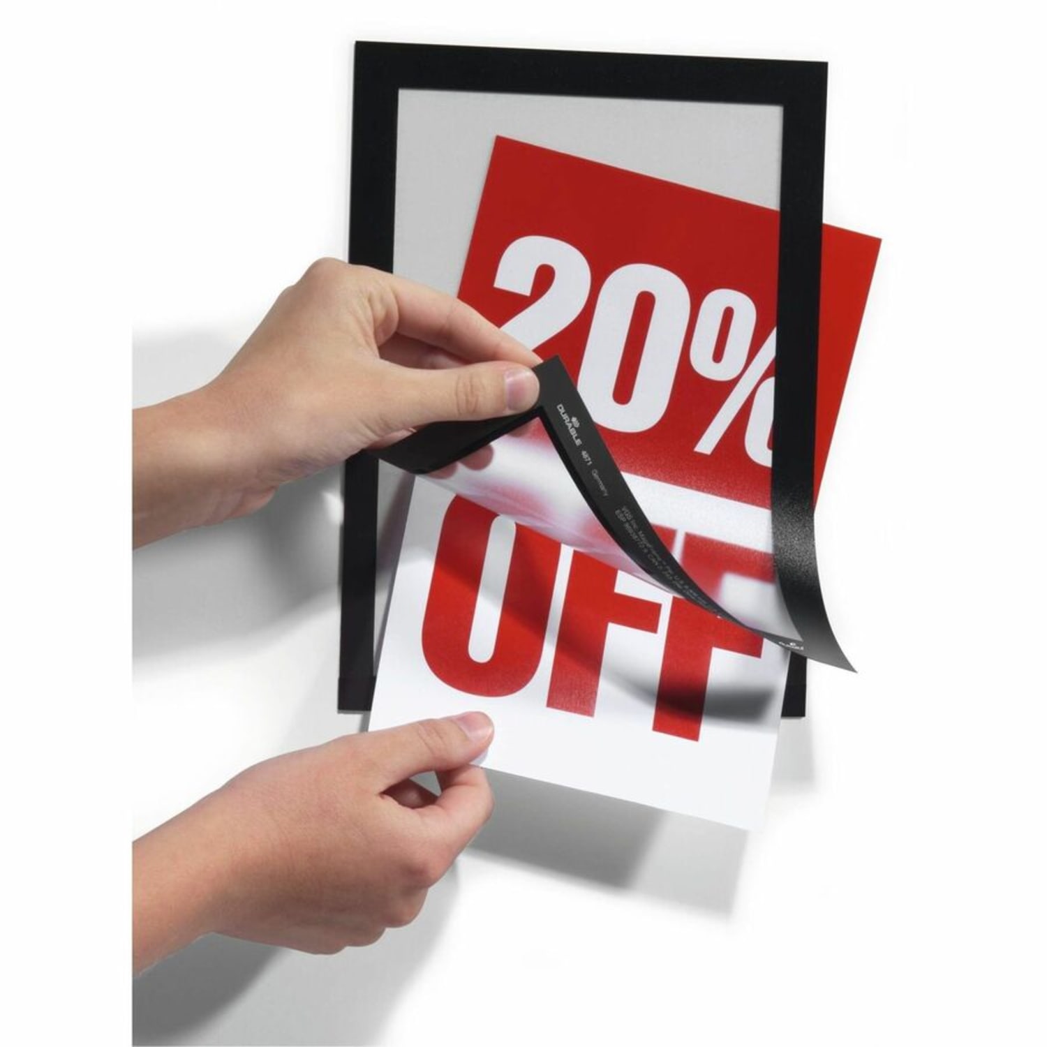 DURABLE DURAFRAME Self-Adhesive Magnetic Half-Letter Sign Holder - 6.5inx9.5in Frame Size - Rectangle - 491301 - Image 4