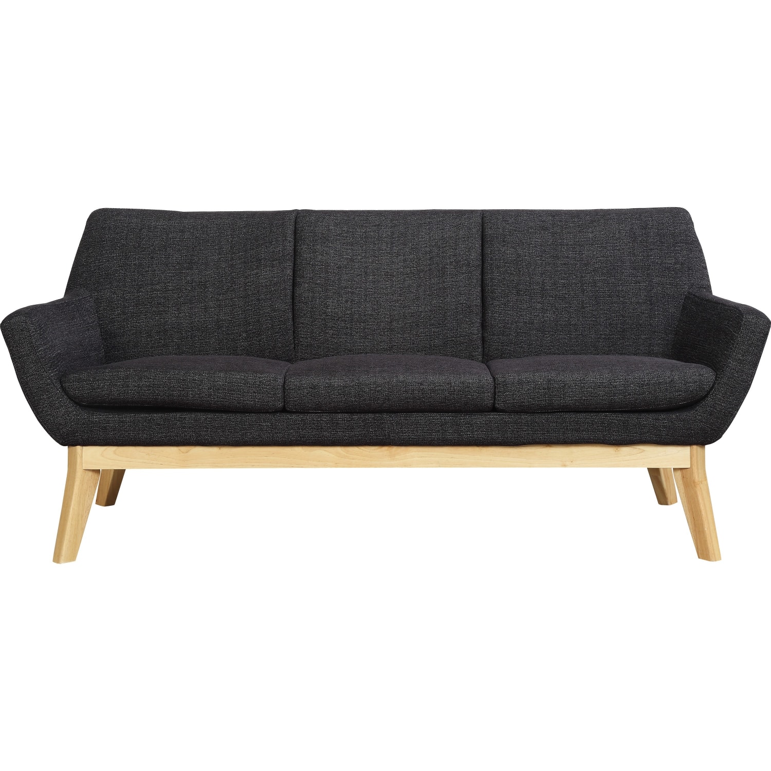 Lorell Quintessence Upholstered Sofa With Lumbar Support, Black/Natural - Image 3