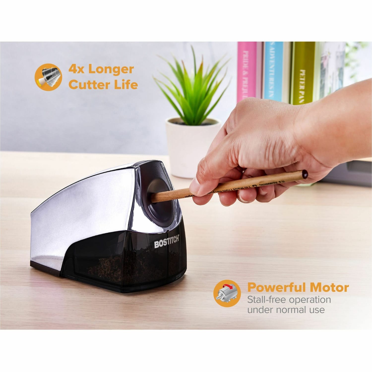Bostitch Electric Pencil Sharpener - 4in Width x 8.3in Depth - Gray - 1 Each - Image 6