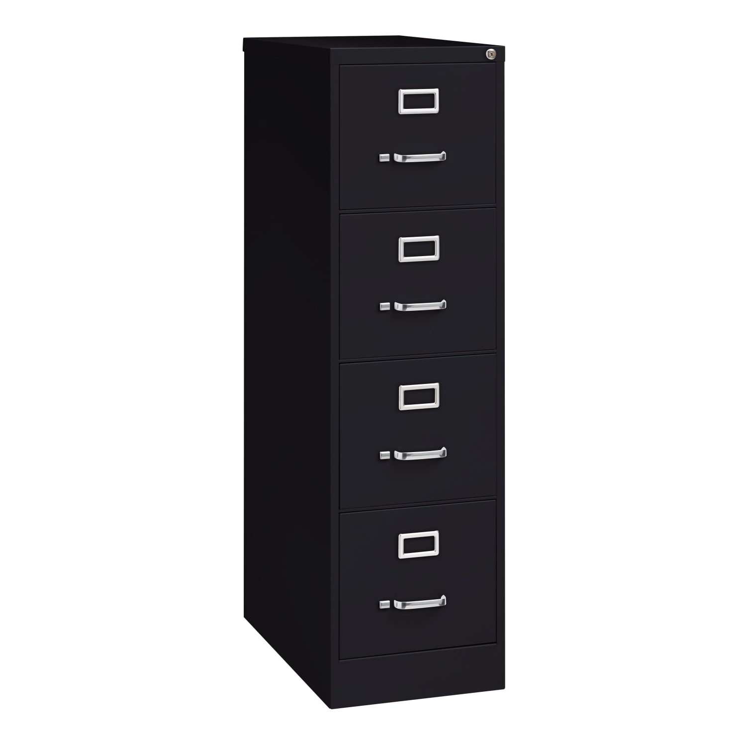 WorkPro 26 1/2inD 4-Drawer Letter-Size Vertical File Cabinet, Black