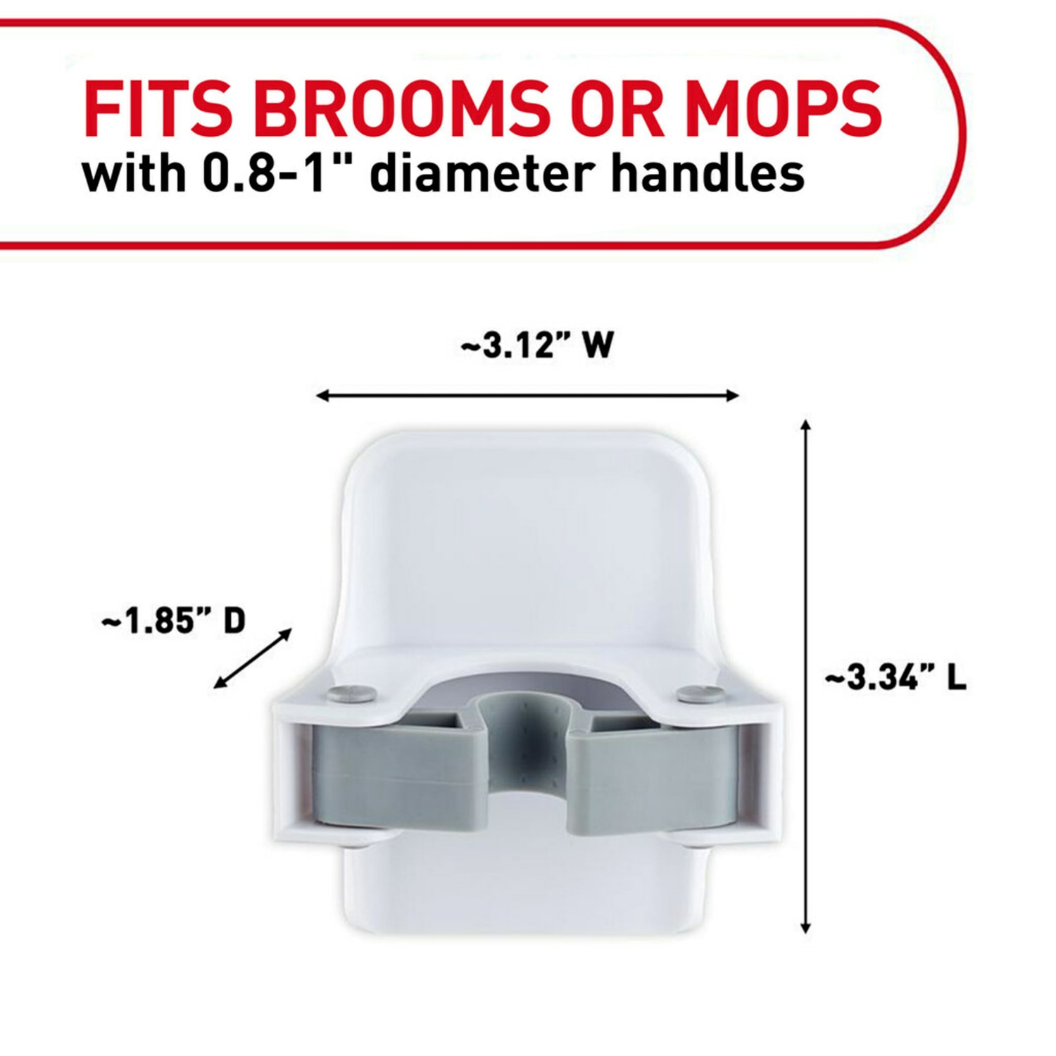 Command Broom Gripper, 2 Broom Gripper Hooks, 4 White Adhesive Strips, Damage Free Hanging Picture Hangers, No Tools Wall Hanging Strips For Living Spaces - Image 3