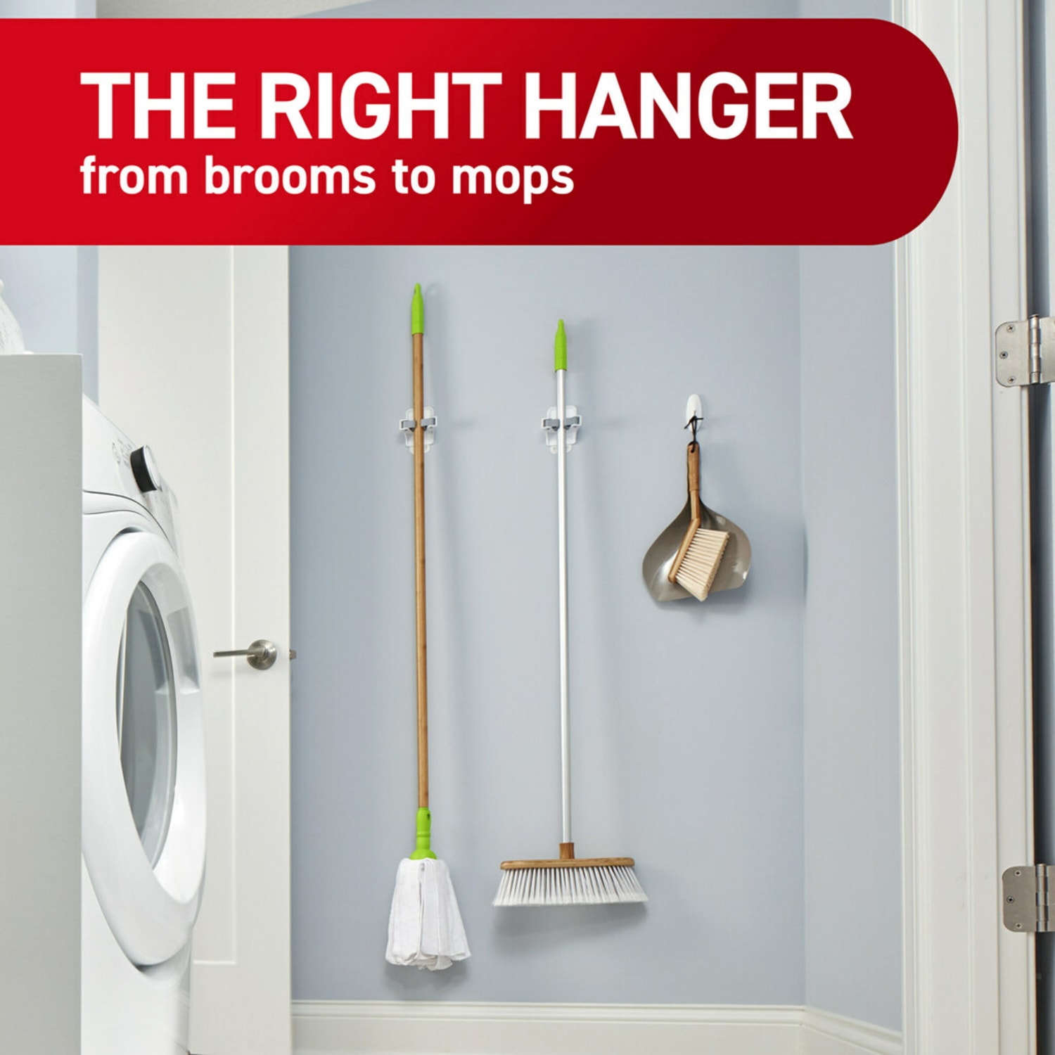 Command Broom Gripper, 2 Broom Gripper Hooks, 4 White Adhesive Strips, Damage Free Hanging Picture Hangers, No Tools Wall Hanging Strips For Living Spaces - Image 6