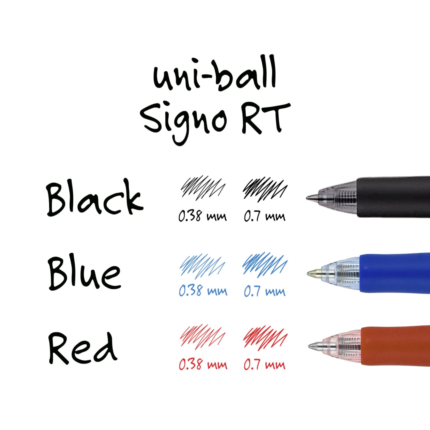 uni-ball Signo Gel RT Retractable Pens, Medium Point, 0.7 mm, Silver Barrel, Red Ink, Pack Of 12 Pens - Image 5