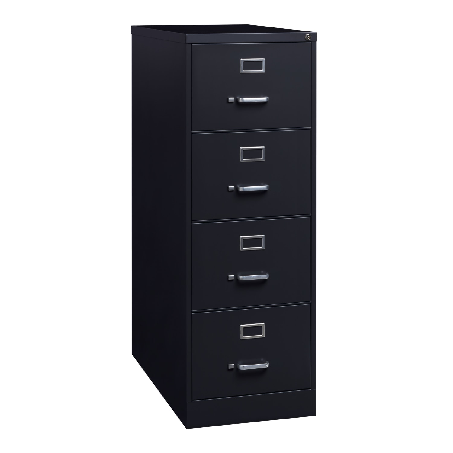 WorkPro 26-1/2inD Vertical 4-Drawer Legal-Size File Cabinet, Black