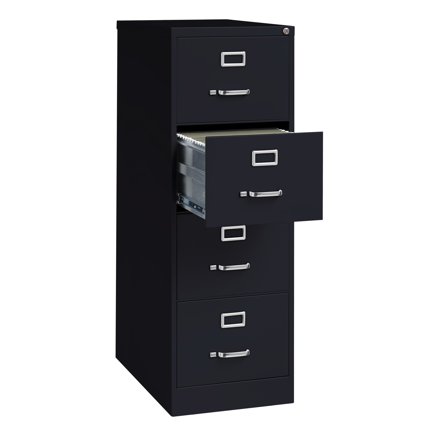 WorkPro 26-1/2inD Vertical 4-Drawer Legal-Size File Cabinet, Black - Image 5