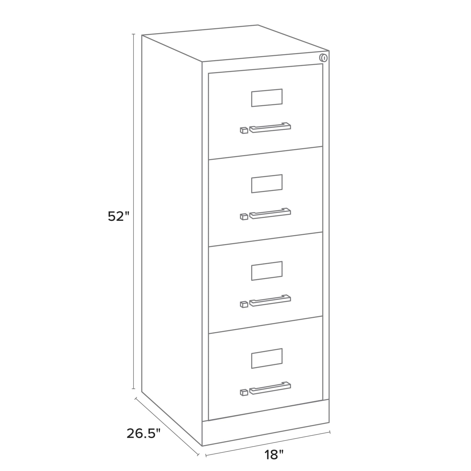 WorkPro 26-1/2inD Vertical 4-Drawer Legal-Size File Cabinet, Light Gray - Image 6