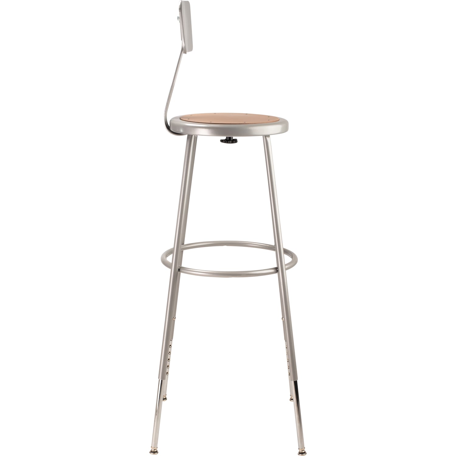 National Public Seating Adjustable Hardboard Stools With Backs 32in 39inH Gray Set of 3 PopularChairscom