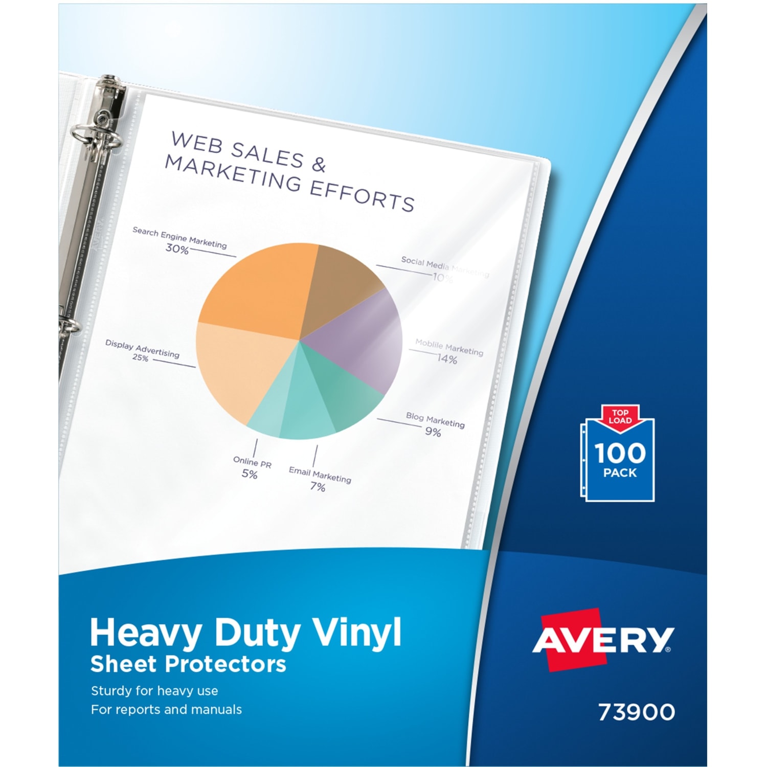 Avery Heavy-Duty Vinyl Sheet Protectors, 8 1/2in x 11in, Top Loading, Pack Of 100 - Image 4