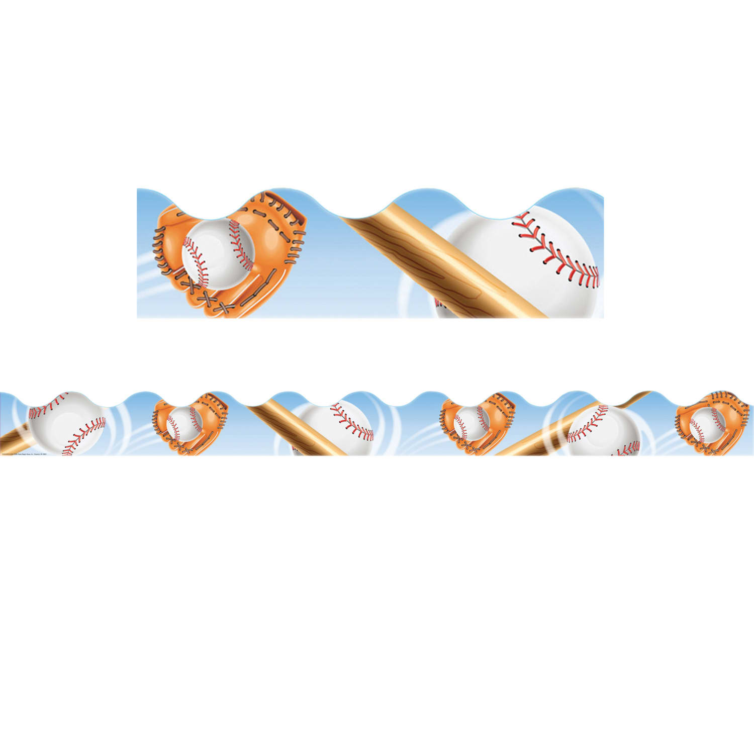 Eureka School Deco Trim, Baseball, 37ft Per Pack, Set Of 6 Packs - Image 3