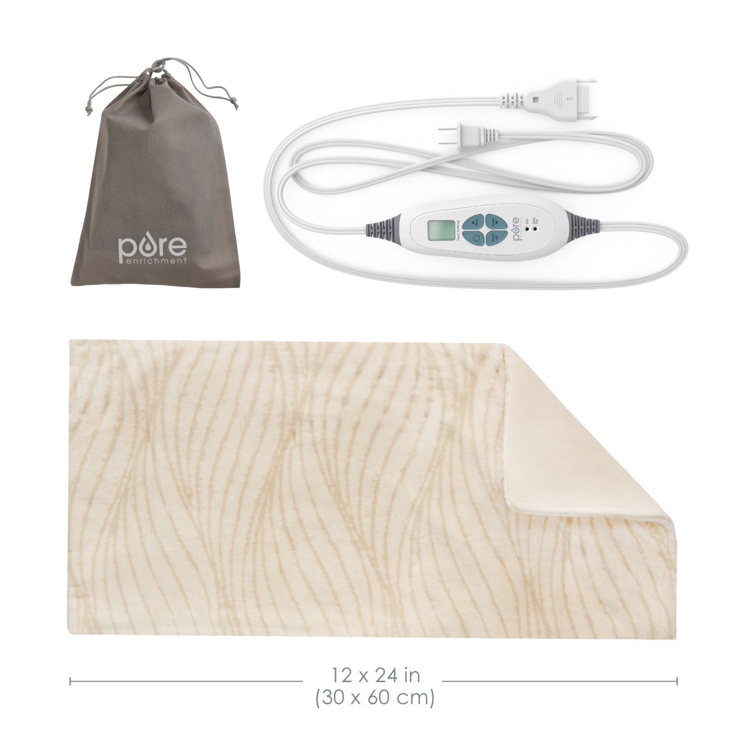 Pure Enrichment PureRelief Luxe Micromink Heating Pad, Sand Waves - Image 5