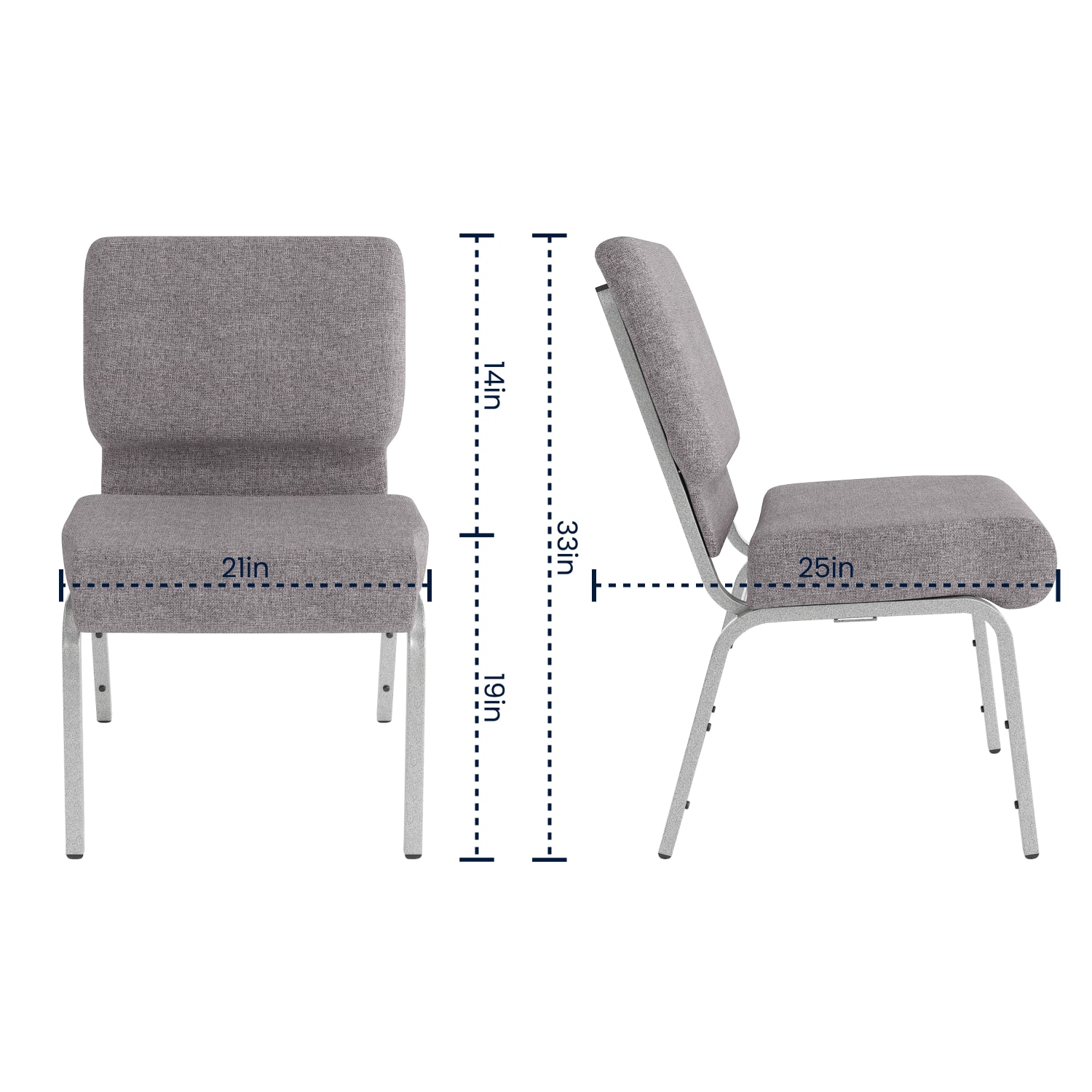 Flash Furniture HERCULES 21inW Stacking Church Chair GraySilvervein PopularChairscom