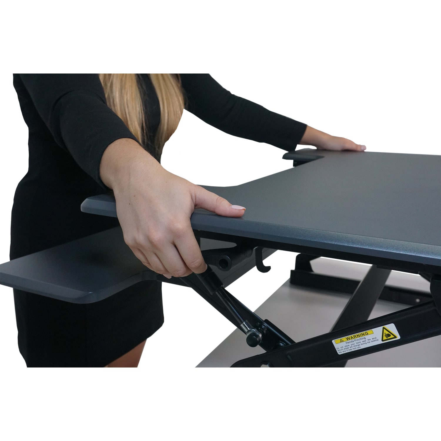 Victor High Rise DCX760 Height-Adjustable Standing Desk Riser, 36in, Gray/Black - Image 4